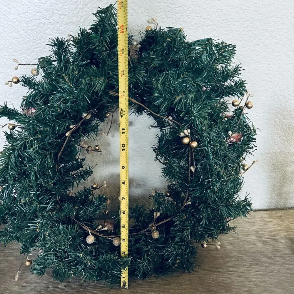 Vintage Christmas Ornaments Pink Gold Angel Holiday Wreath